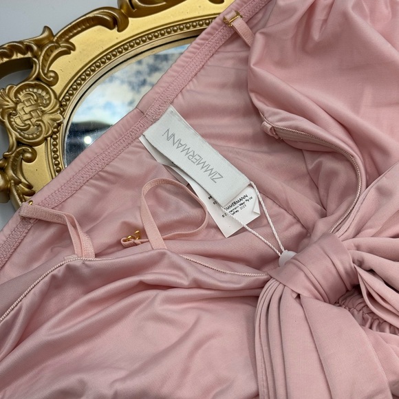 🆕 ZIMMERMANN 🧿 NWT August Drape Bow 1PC Bathing Suit - Dusty Pink Sz 1 US 4/6 - Picture 12 of 16